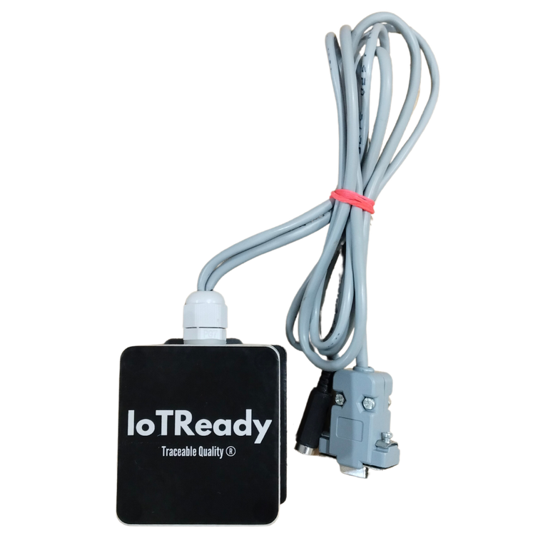 IoTReady QR & Barcode Scanner sensor head with its DB9 RS232 cable