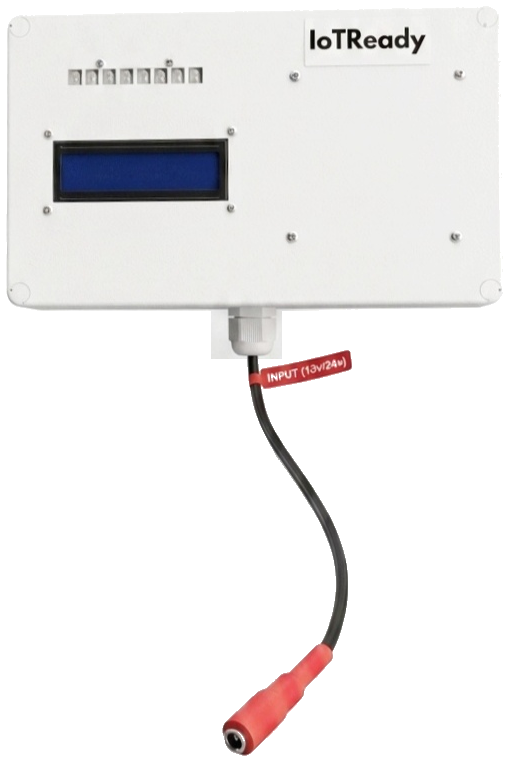 IoTReady RFID Reader, Short Range variant, with a character LCD and a power input cable
